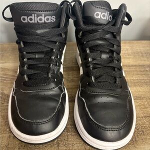 Adidas Kids Black Sneakers with White Soles